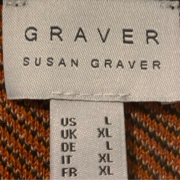 Susan Graver knit Sweater Open Cardigan Vest Paisley Size L - Picture 7 of 9